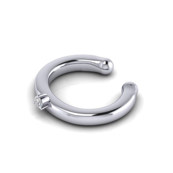 Seed2Stone Solo Sparkle Ear Cuff, BRAND NEW! Silver w/ Diamond - Picture 1 of 7